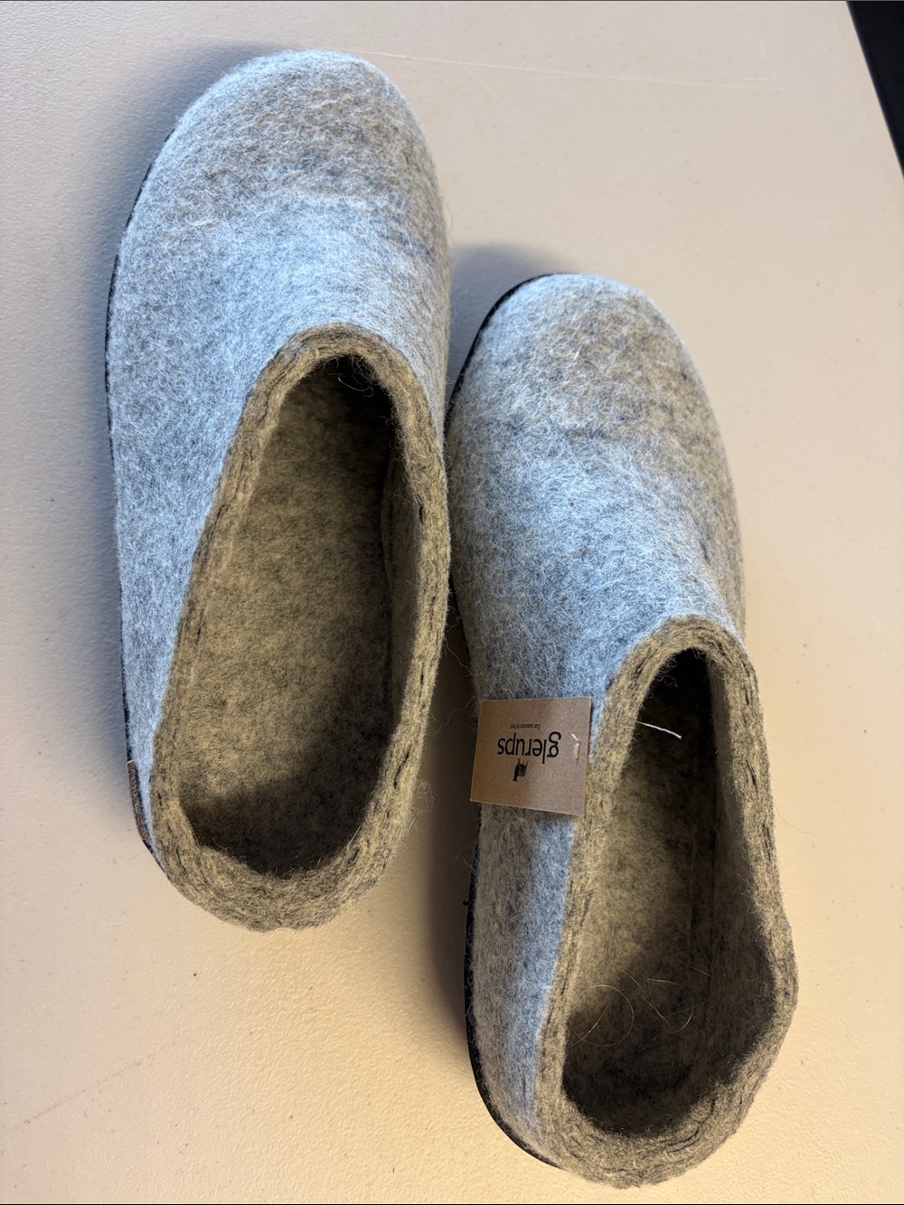 Men's Grey Wool Slip-On Clogs
